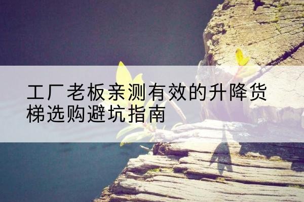 石狮升降货梯怎么选-工厂老板亲测有效的升降货梯选购避坑指南