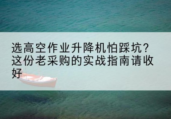 石狮高空作业升降机厂家推荐-选高空作业升降机怕踩坑？这份老采购的实战指南请收好